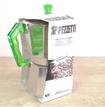 Pezzetti 6 Cup Espresso Maker Aluminium : Green Handle