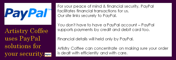 Artistry Coffee uses PayPal for your security