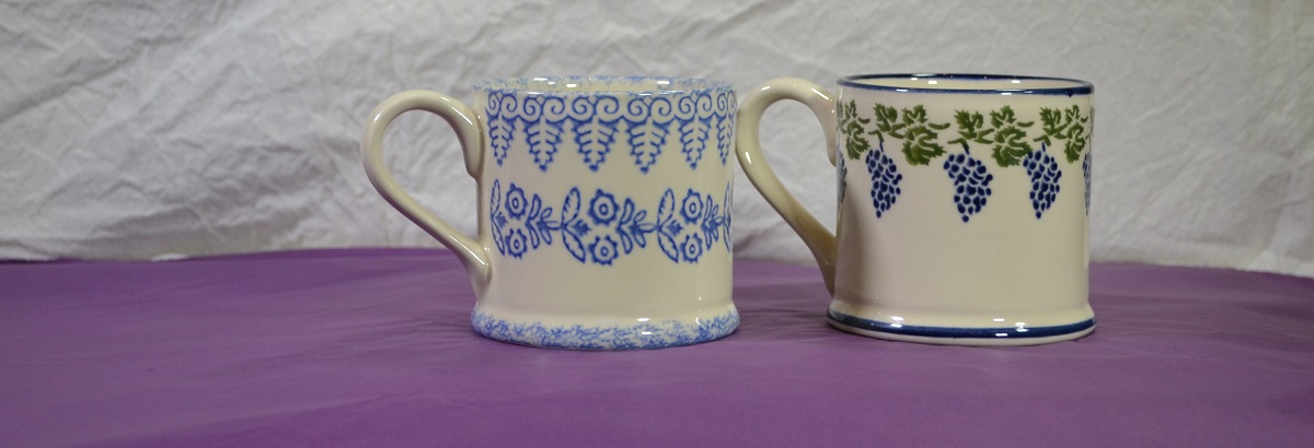 Brixton Pottery Grapes & lacey Mugs